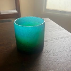 Ekanas Sweden Art Glass Candle Holder Signed